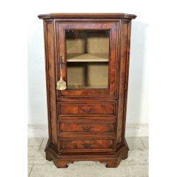 ANTICO MOBILE in STILE RADICA NOCE epoca '900 Vetrina Cassettiera 3 cassetti OLD