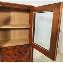 ANTICO MOBILE in STILE RADICA NOCE epoca '900 Vetrina Cassettiera 3 cassetti OLD