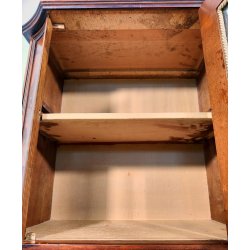 ANTICO MOBILE in STILE RADICA NOCE epoca '900 Vetrina Cassettiera 3 cassetti OLD