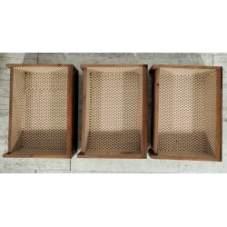 ANTICO MOBILE in STILE RADICA NOCE epoca '900 Vetrina Cassettiera 3 cassetti OLD