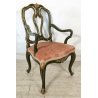 ANTICA SEDIA con BRACCIOLI Luigi XV 1900 dipinta VENEZIANA Verde Oro POLTRONCINA