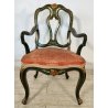 ANTICA SEDIA con BRACCIOLI Luigi XV 1900 dipinta VENEZIANA Verde Oro POLTRONCINA