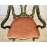 ANTICA SEDIA con BRACCIOLI Luigi XV 1900 dipinta VENEZIANA Verde Oro POLTRONCINA