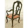 ANTICA SEDIA con BRACCIOLI Luigi XV 1900 dipinta VENEZIANA Verde Oro POLTRONCINA