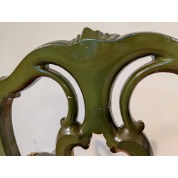 ANTICA SEDIA con BRACCIOLI Luigi XV 1900 dipinta VENEZIANA Verde Oro POLTRONCINA