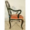 ANTICA SEDIA con BRACCIOLI Luigi XV 1900 POLTRONCINA VENEZIANA dipinta Verde Oro