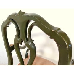 ANTICA SEDIA con BRACCIOLI Luigi XV 1900 POLTRONCINA VENEZIANA dipinta Verde Oro