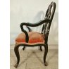 ANTICA SEDIA con BRACCIOLI Luigi XV 1900 POLTRONCINA VENEZIANA dipinta Verde Oro