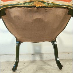ANTICA SEDIA con BRACCIOLI Luigi XV 1900 POLTRONCINA VENEZIANA dipinta Verde Oro