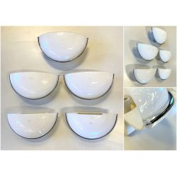 LOTTO 5 LAMPADA  APPLIQUE VETRO MURANO OPALINO AVVENTURINA ARGENTO '70/'80