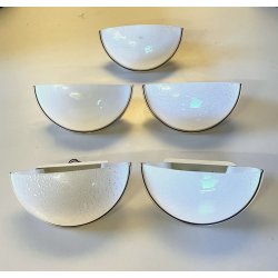 LOTTO 5 LAMPADA  APPLIQUE VETRO MURANO OPALINO AVVENTURINA ARGENTO '70/'80