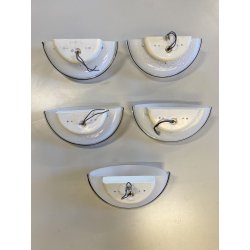 LOTTO 5 LAMPADA  APPLIQUE VETRO MURANO OPALINO AVVENTURINA ARGENTO '70/'80