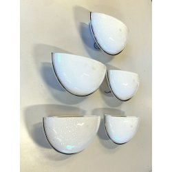 LOTTO 5 LAMPADA  APPLIQUE VETRO MURANO OPALINO AVVENTURINA ARGENTO '70/'80