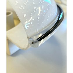 LOTTO 5 LAMPADA  APPLIQUE VETRO MURANO OPALINO AVVENTURINA ARGENTO '70/'80