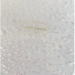 LAMPADA  APPLIQUE VETRO MURANO BIANCO OPALINO AVVENTURINA ARGENTO ANNI '70/'80