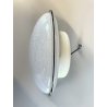 LAMPADA  APPLIQUE VETRO MURANO BIANCO OPALINO AVVENTURINA ARGENTO ANNI '70/'80