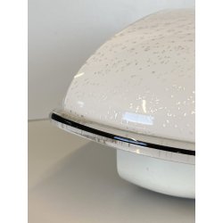 LAMPADA  APPLIQUE VETRO MURANO BIANCO OPALINO AVVENTURINA ARGENTO ANNI '70/'80