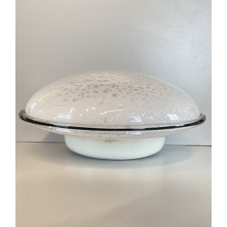 LAMPADA  APPLIQUE VETRO MURANO BIANCO OPALINO AVVENTURINA ARGENTO ANNI '70/'80