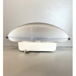 LAMPADA  APPLIQUE VETRO MURANO BIANCO OPALINO AVVENTURINA ARGENTO ANNI '70/'80