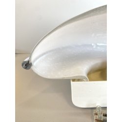 LAMPADA  APPLIQUE VETRO MURANO BIANCO OPALINO AVVENTURINA ARGENTO ANNI '70/'80