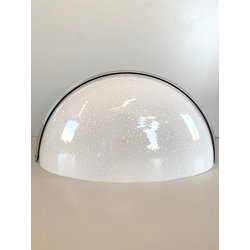 LAMPADA  APPLIQUE VETRO MURANO BIANCO OPALINO AVVENTURINA ARGENTO EPOCA '70/'80