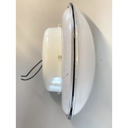 LAMPADA  APPLIQUE VETRO MURANO BIANCO OPALINO AVVENTURINA ARGENTO EPOCA '70/'80