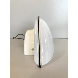 LAMPADA  APPLIQUE VETRO MURANO BIANCO OPALINO AVVENTURINA ARGENTO EPOCA '70/'80