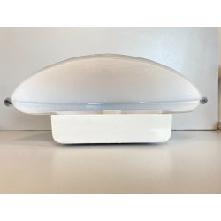 LAMPADA  APPLIQUE VETRO MURANO BIANCO OPALINO AVVENTURINA ARGENTO EPOCA '70/'80