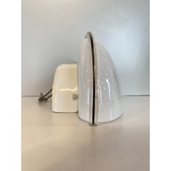 LAMPADA  APPLIQUE VETRO MURANO BIANCO OPALINO AVVENTURINA ARGENTO ANNI '70/80