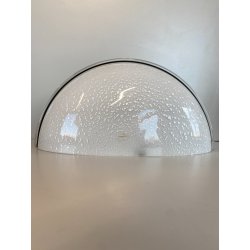 LAMPADA  APPLIQUE VETRO MURANO BIANCO OPALINO AVVENTURINA ARGENTO ANNI '70/80