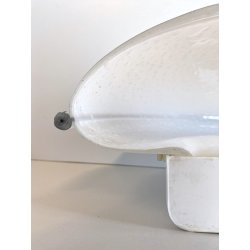 LAMPADA  APPLIQUE VETRO MURANO BIANCO OPALINO AVVENTURINA ARGENTO ANNI '70/80