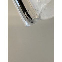 LAMPADA  APPLIQUE VETRO MURANO BIANCO OPALINO AVVENTURINA ARGENTO ANNI '70/80