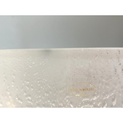 LAMPADA  APPLIQUE VETRO MURANO BIANCO OPALINO AVVENTURINA ARGENTO ANNI '70/80