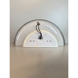 LAMPADA APPLIQUE VETRO MURANO BIANCO OPALINO AVVENTURINA ARGENTO VINTAGE '70/'80