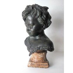 ANTICO BUSTO BRONZO BAMBINO LACRIME PIANTO STILE MEDARDO ROSSO SCULTURA STATUA