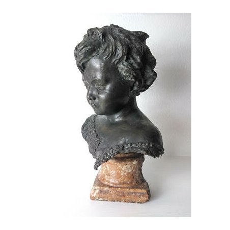 ANTICO BUSTO BRONZO BAMBINO LACRIME PIANTO STILE MEDARDO ROSSO SCULTURA STATUA