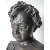 ANTICO BUSTO BRONZO BAMBINO LACRIME PIANTO STILE MEDARDO ROSSO SCULTURA STATUA