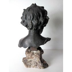 ANTICO BUSTO BRONZO BAMBINO LACRIME PIANTO STILE MEDARDO ROSSO SCULTURA STATUA