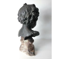 ANTICO BUSTO BRONZO BAMBINO LACRIME PIANTO STILE MEDARDO ROSSO SCULTURA STATUA