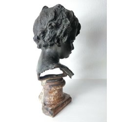 ANTICO BUSTO BRONZO BAMBINO LACRIME PIANTO STILE MEDARDO ROSSO SCULTURA STATUA