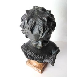 ANTICO BUSTO BRONZO BAMBINO LACRIME PIANTO STILE MEDARDO ROSSO SCULTURA STATUA