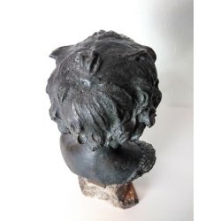 ANTICO BUSTO BRONZO BAMBINO LACRIME PIANTO STILE MEDARDO ROSSO SCULTURA STATUA