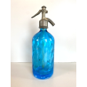 SIFONE BOTTIGLIA VETRO ACQUA di SELTZ F. Lachelli MORTARA AZZURRO ART DECO COLPI