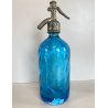SIFONE BOTTIGLIA VETRO ACQUA di SELTZ F. Lachelli MORTARA AZZURRO ART DECO COLPI