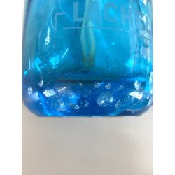 SIFONE BOTTIGLIA VETRO ACQUA di SELTZ F. Lachelli MORTARA AZZURRO ART DECO COLPI