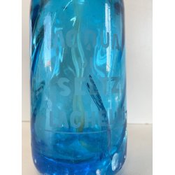 SIFONE BOTTIGLIA VETRO ACQUA di SELTZ F. Lachelli MORTARA AZZURRO ART DECO COLPI