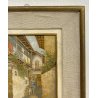 DIPINTO Antonio Pollini BELGIRATE LAGO MAGGIORE BORGO 1900 QUADRO OLIO TAVOLA