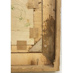 DIPINTO Antonio Pollini BELGIRATE LAGO MAGGIORE BORGO 1900 QUADRO OLIO TAVOLA