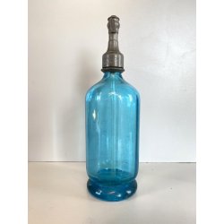 SIFONE BOTTIGLIA VETRO SELTZ AZZURRO Francesco Pescio CARPIGNANO S. ART DECO'