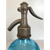 SIFONE BOTTIGLIA VETRO SELTZ AZZURRO Francesco Pescio CARPIGNANO S. ART DECO'